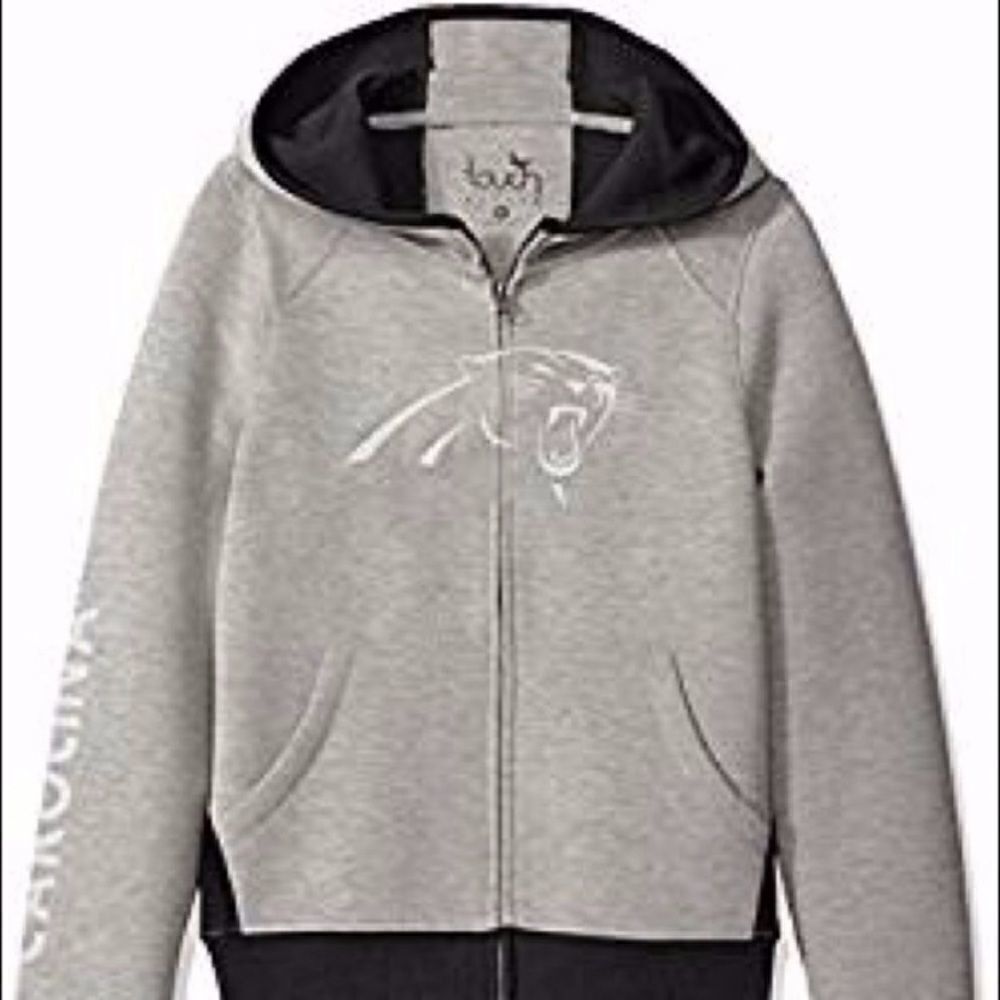 Panthers Grey Reflective Logo Zip Up Hoodie - Size Small